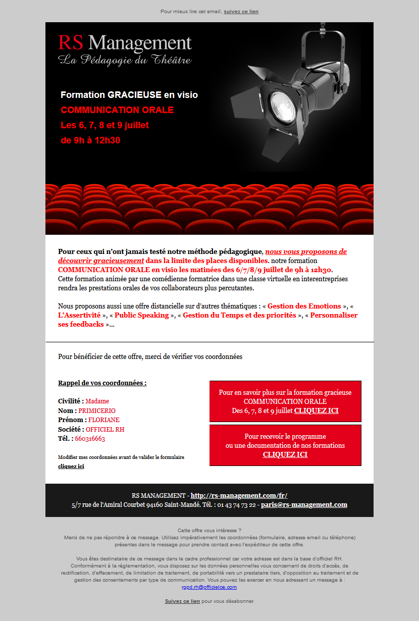RS Management : Formation par le théâtre