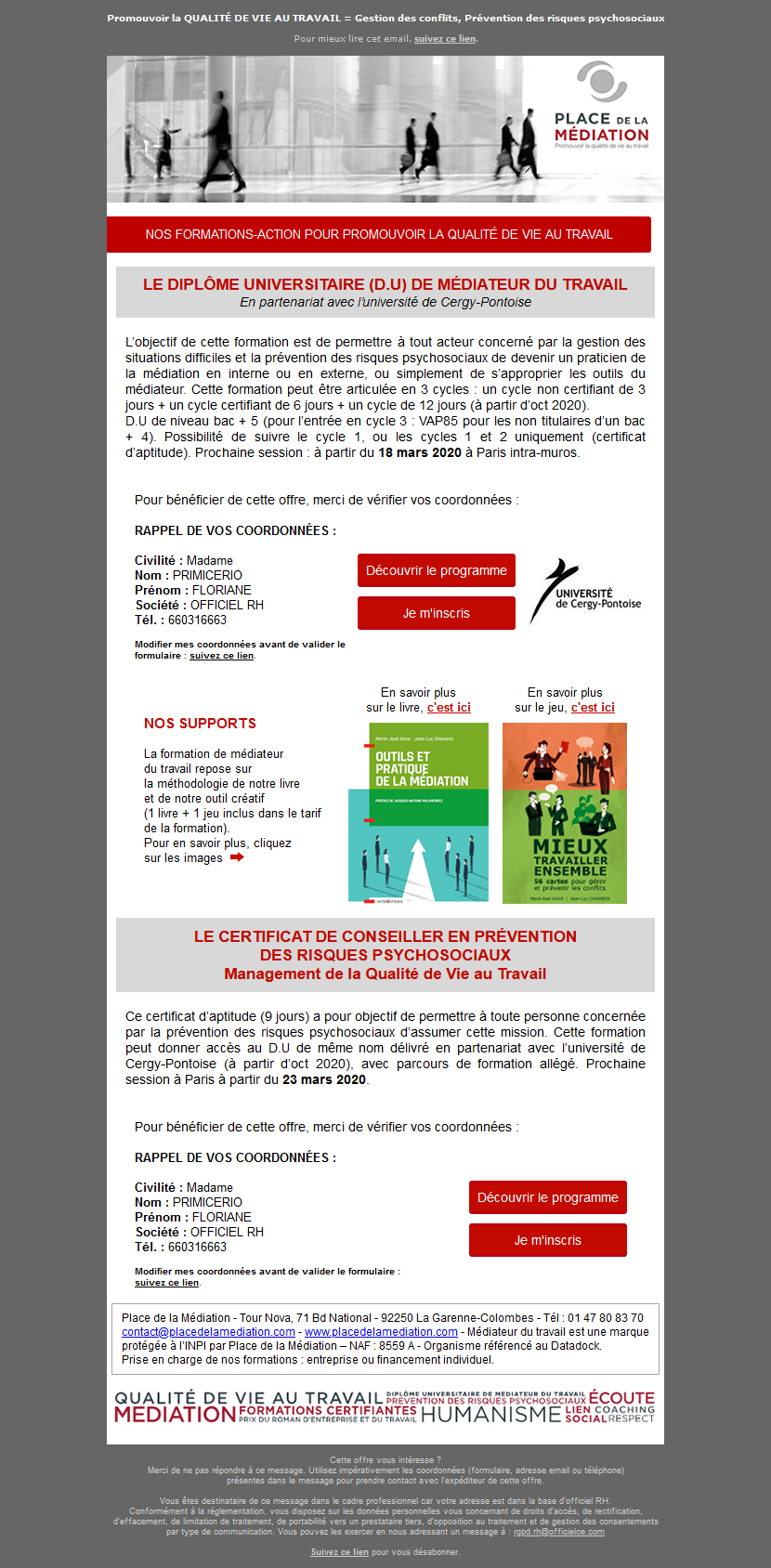 Place de la Médiation : Réseau d'experts spécialisés dans le bien être au travail
